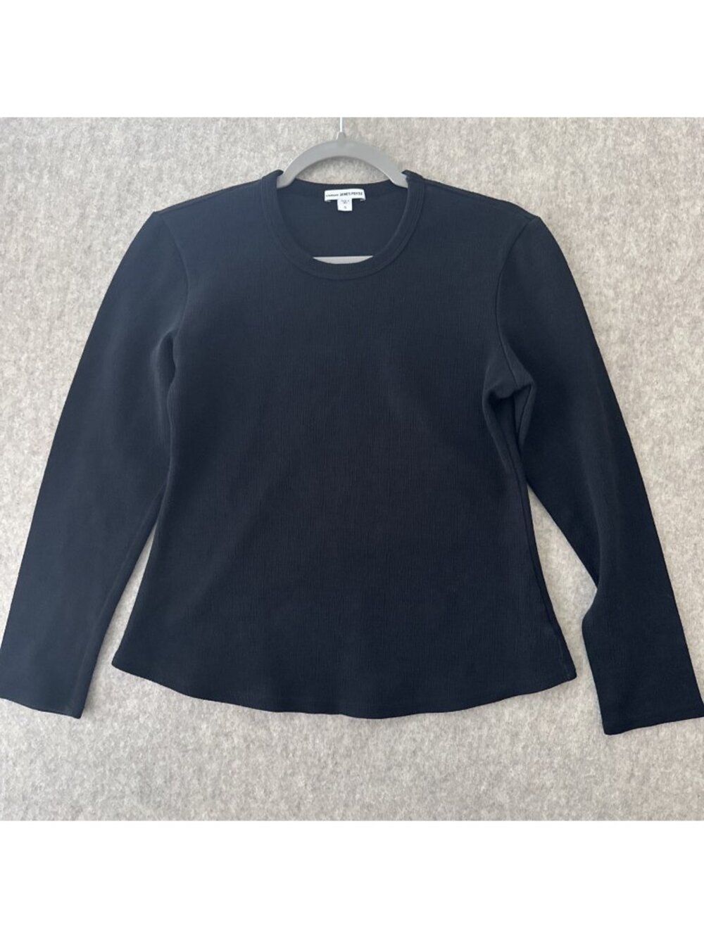 James Perse Long Sleeve Crew Neck Tee Womens L Black 100% Cotton USA